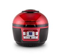 KLARSTEIN VitAir Turbo - Friteuse électrique sans huile, air fryer, Sans huile, Capacité de cuisson de 9L, Chauffage infrarouge halogène, 1400W, 50-230 ° C, Minuterie, Ecran LCD, Rouge