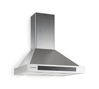 Klarstein Zelda - Hotte aspirante, Extracteur de fumée, Montage mural, Éclairage LED, 210W, Aspiration 650 m³/h, Panneau tactile, Acier inox, Efficacité énergétique B, Minuterie, 60 cm, Argent