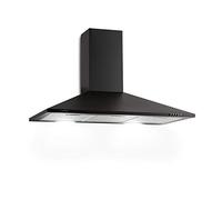 Klarstein Zugspitze 90 Hotte aspirante - hotte murale, 65 W, débit max. 324 m³/h, évacuation/recyclage, éclairage de cuisson, matériel de montage et filtre à graisse inclus, noir