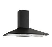 Klarstein Zugspitze 90 - Hotte - hotte décorative - largeur : 90 cm - profondeur : 19 cm - extraction et recirculation (avec kit de recirculation supplémentaire) - noir Noir, noir G