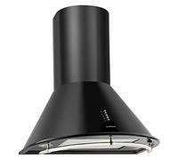 Klarsten Noir Mat Edition - Hotte aspirante murale 60 cm, Design rétro, 3 niveaux de performance, Évacuation d'air max: 430 m³/h, Recyclage d'air possible, Filtre anti-graisse, Noir mat