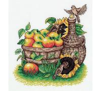Klart Ensemble point de croix "Récolte de pommes" 21x22cm, modèle de comptage