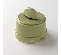 Klartext BELLE ÉPOQUE Bouton rotatif vintage avec câble textile en porcelaine artisanale Vert brillant