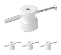 Klartext BELLE ÉPOQUE Lot de 24 isolateurs pour installation avec câble tressé textile en porcelaine fine Blanc brillant Ø 20 mm