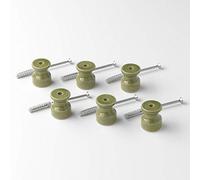 Klartext BELLE ÉPOQUE Lot de 6 isolateurs pour installation avec câble tressé textile en porcelaine artisanale Vert brillant Ø 20 mm