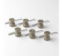 Klartext BELLE ÉPOQUE Lot de 6 isolateurs vintage pour installation avec câble tressé textile en porcelaine artisanale de haute qualité Taupe brillant Ø 20 mm