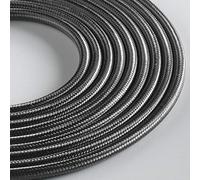 Klartext - Câble textile rond LUMIÈRE pour éclairage, 3 x 0,75 mm, gris fer, 5 m. Attention : câble terre inclus ! Sécurité maximale contre les chocs.