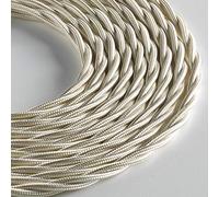 Klartext - Câble textile tressé BELLE ÉPOQUE pour installation électrique vintage, 3 x 1,5 mm, ivoire, 10 m