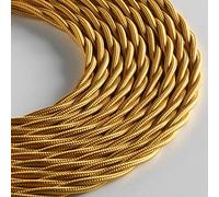 Klartext - Câble textile tressé BELLE ÉPOQUE pour installation électrique vintage, 3 x 1 mm, or, 3 m