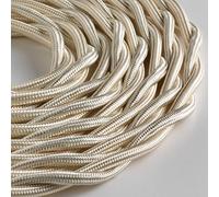 Klartext - Câble textile tressé LUMIÈRE TV/LAN, Ivoire, 5 m Attention : câble antenne et téléphone ensemble !