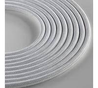 Klartext LUMIÈRE Câble textile rond pour éclairage 3 x 0,75 mm Blanc mat 10 m Sécurité maximale contre les chocs.