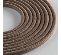 Klartext LUMIÈRE Câble textile rond pour éclairage, 3 x 0,75 mm, coton marron, 3 m Sécurité maximale contre les chocs.