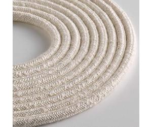 Klartext LUMIÈRE Câble textile rond pour éclairage, 3 x 0,75 mm, lin naturel, 10 m Sécurité maximale contre les chocs.