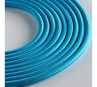 Klartext LUMIÈRE Câble textile rond pour éclairage 3 x 0,75 mm Turquoise 5 m Sécurité maximale contre les chocs.