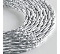 Klartext LUMIÈRE Câble textile tressé pour éclairage 3 x 0,75 mm Blanc brillant 5 m Sécurité maximale contre les chocs.