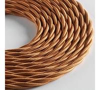 Klartext LUMIÈRE Câble textile tressé pour éclairage 3 x 0,75 mm Bronze 10 m Sécurité maximale contre les chocs.