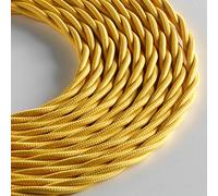 Klartext LUMIÈRE Câble textile tressé pour éclairage 3 x 0,75 mm Jaune 5 m Sécurité maximale contre les chocs.