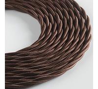 Klartext LUMIÈRE Câble textile tressé pour éclairage 3 x 0,75 mm Marron 3 m Sécurité maximale contre les chocs.