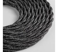 Klartext LUMIÈRE Câble textile tressé pour éclairage, 3 x 0,75 mm, mélange noir, 3 m Sécurité maximale contre les chocs.