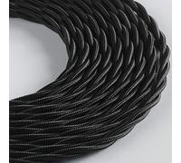 Klartext LUMIÈRE Câble textile tressé pour éclairage 3 x 0,75 mm Noir 3 m Sécurité maximale contre les chocs.