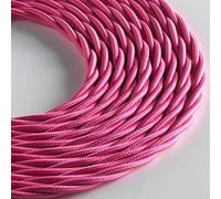 Klartext LUMIÈRE Câble textile tressé pour éclairage 3 x 0,75 mm Rose 3 m Sécurité maximale contre les chocs.
