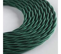 Klartext LUMIÈRE Câble textile tressé pour éclairage 3 x 0,75 mm Vert foncé 5 m Sécurité maximale contre les chocs.