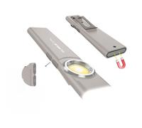 KLARUS E5 Plus Lampe de poche EDC ultra-fine, double interrupteur, triple éclairage, 650 lumens, rechargeable par USB-C, ultra-portable, avec base magnétique et clip de poche (Gris)