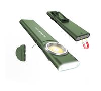 KLARUS E5 Plus Lampe de poche EDC ultra-fine, double interrupteur, triple éclairage, 650 lumens, rechargeable par USB-C, ultra-portable, avec base magnétique et clip de poche (Vert)
