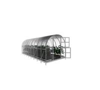 KLASIKA Kit de serre 3 x 6 m avec polycarbonate de 6 mm, porte supplémentaire, étagère, système d'irrigation, 2 lits surélevés et ouvre-fenêtre de toit automatique