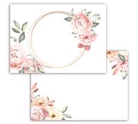 Klasse - Lot de 20 cartes postales vierges avec motif à personnaliser soi-même, cartes d'invitation, roses, aquarelle, format A6, fabriquées en Allemagne