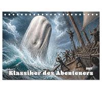 Klassiker des Abenteuers (Tischkalender 2027 DIN A5 quer), CALVENDO Monatskalender: Abenteuer-Illustrationen im stilvollen Holzstich-Look von Gustave Dore.