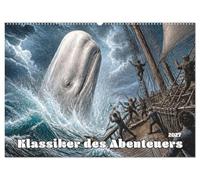 Klassiker des Abenteuers (Wandkalender 2027 DIN A2 quer), CALVENDO Monatskalender: Abenteuer-Illustrationen im stilvollen Holzstich-Look von Gustave Dore.