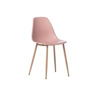 KLAST Chaise de Salle à Manger Nina en Polypropylène Blanc avec Pieds en Bois Naturel, Design Léger et Fonctionnelle, Adaptée à Une Utilisation Intérieure et Extérieure, Facile à Entretenir