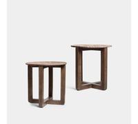KLAST Lot de 2 Tables d'appoint Vinh en marbre