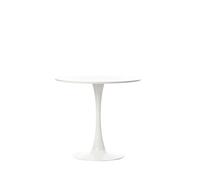 KLAST Table à Manger Ronde Cory Ø80 Cm Blanche, Style Vintage, avec Pied en Forme de Tulipe Central, Design Moderne et Lumineux pour Salles à Manger et Cuisines Contemporaines