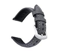 Klauer Bracelet de montre en cuir 18-22mm Bands de remplacement en cuir pour hommes femmes, Gris foncé, 19mm