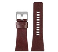 Klauer Bracelet de remplacement de sangle de montre en cuir 26-32mm Bracelet de remplacement de montre en cuir, P argent brun foncé, 32mm