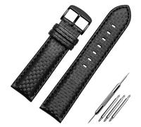 Klauer Bracelet de sangle de montre en cuir 18-24mm Bandoues de montre de remplacement en cuir, Black Black Buckle Type 2, 24mm