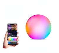 KLauer Lumière d'ambiance intelligente WiFi Bluetooth, veilleuse sphère LED, lampe de commande vocale Alexa, couleurs RVB, mode rythme de musique, télécommande, lampe de table rechargeable USB (20 cm)