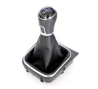 KLAUER Pommeau De Levier De Vitesse 5/6 Vitesses Pour VW Pour Golf 5/6 Pour Jetta 5/6 Soufflet En Cuir Couvre-bottes Accessoires(5 speed black line)