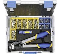 Klauke LBOXX65B Set doutils de sertissage 223 pièces pour cosses tubulaires, pour connecteur tubulaire 6 à 50 mm² appareil de coupe inclus, couteau pour câbles G