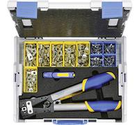 Klauke LBOXX65B Set doutils de sertissage 223 pièces pour cosses tubulaires, pour connecteur tubulaire 6 à 50 mm² appareil de coupe inclus, couteau pour câbles