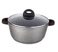 Klaus - Faitout 20 Cm Avec Couvercle Pour Cuisiner Comme Sur De La Pierre Avec Maniques En Silicone Pour Ne Pas Vous Bruler, Tous Feux Dont Induction Passe Au Four