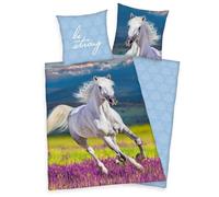 Klaus herding gmbh Klaus Herding Parure de lit avec cheval Blanc 135 x 200 cm 80 x 80 cm