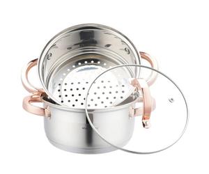 KLAUSBERG Batterie de cuisson vapeur, 3 pièces, argenté/or rose