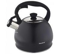 Klausberg Bouilloire sifflante en acier inoxydable marbré - 2 l - Noir mat