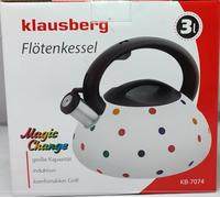 Klausberg KB-7074 Bouilloire sifflante en acier inoxydable Effet coloré