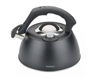 Klausberg KB-7371 Bouilloire sifflante avec thermomètre en acier inoxydable 3,0 l