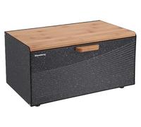 Klausberg KB-7464 Boîte à pain en bois et acier inoxydable Noir