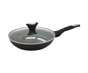 Klausberg Po?Le avec Couvercle po?Le ? Frire 20?? 30?cm marbre Granit Induction Anti-adh?sive en s?rie Exalte Golden Line Klaus Montagne - 22 cm